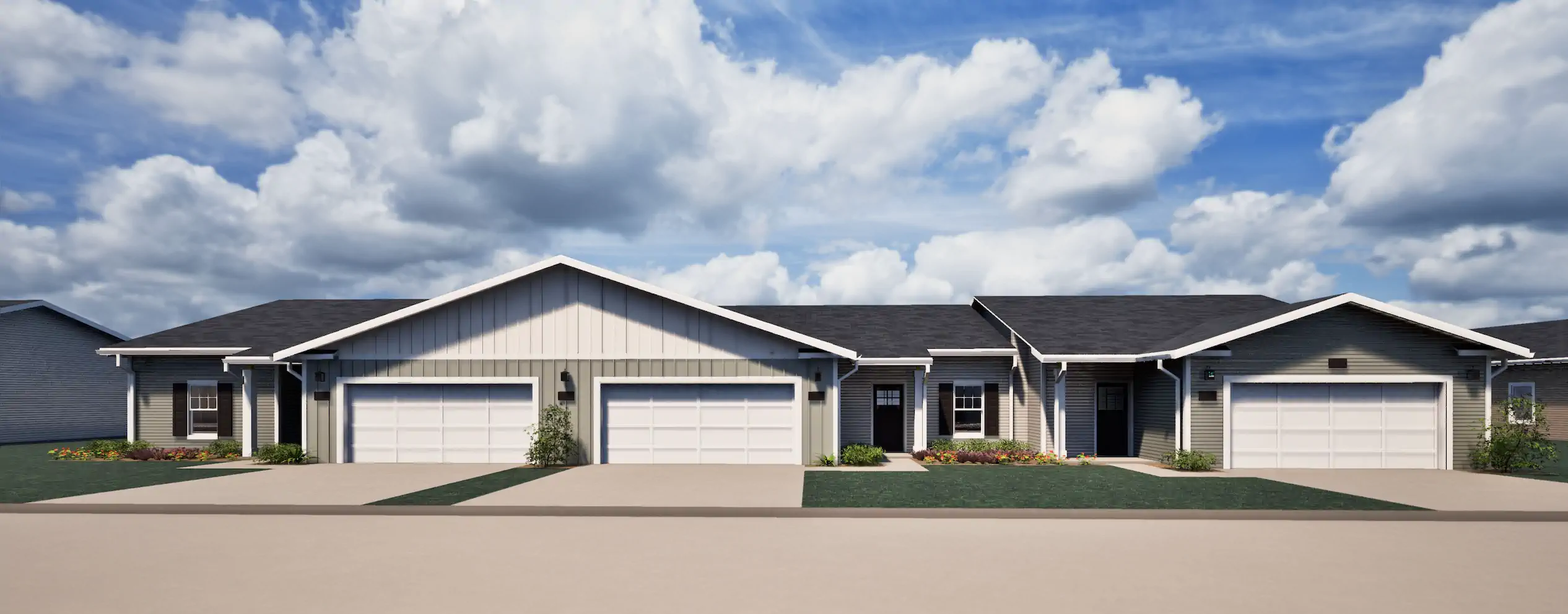 Exterior view of Teal Ridge Village homes