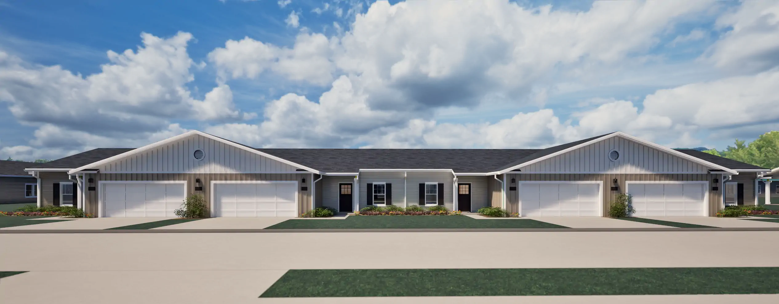 Exterior view of Teal Ridge Village homes