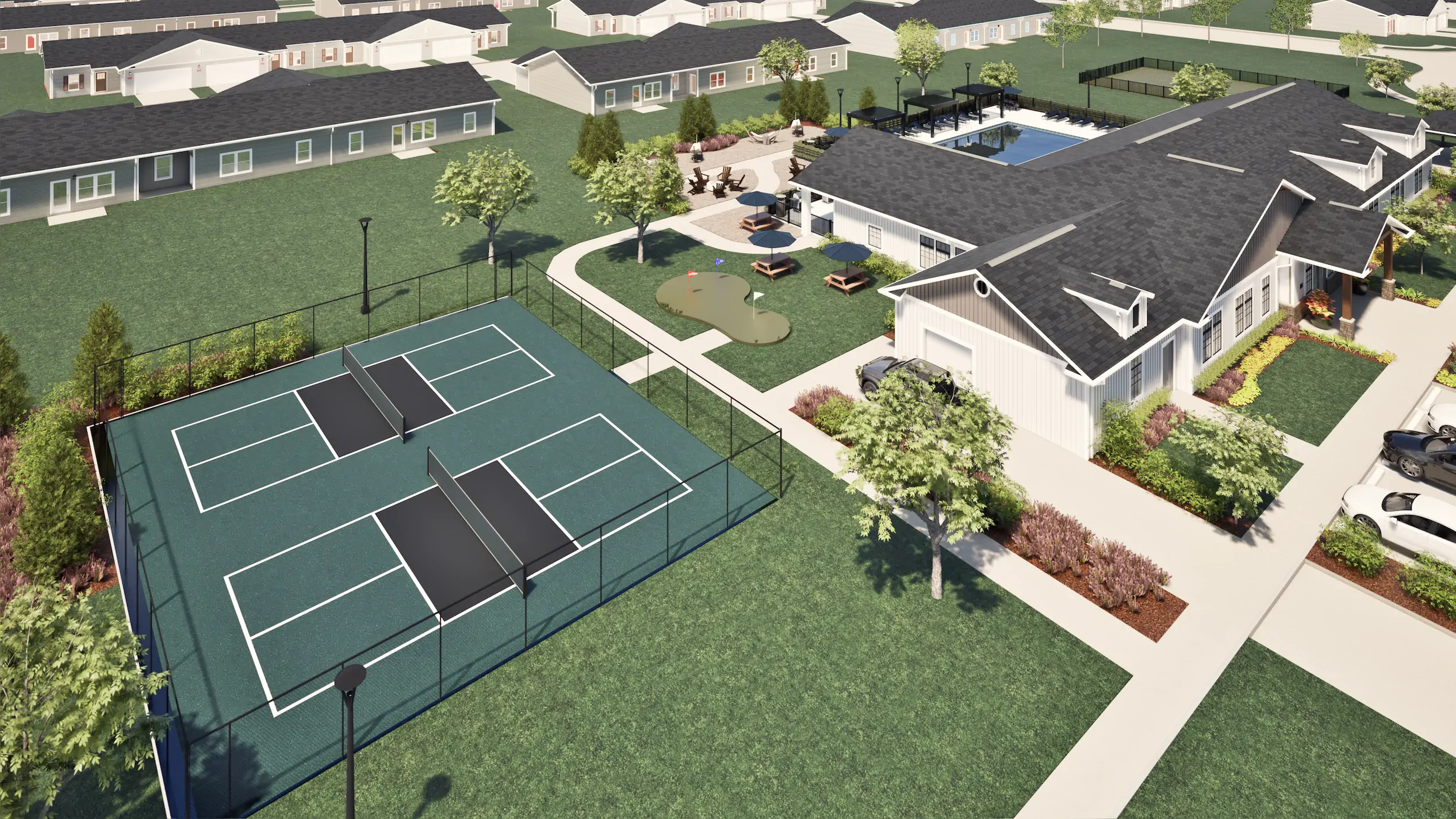 Exterior view of Teal Ridge Village homes