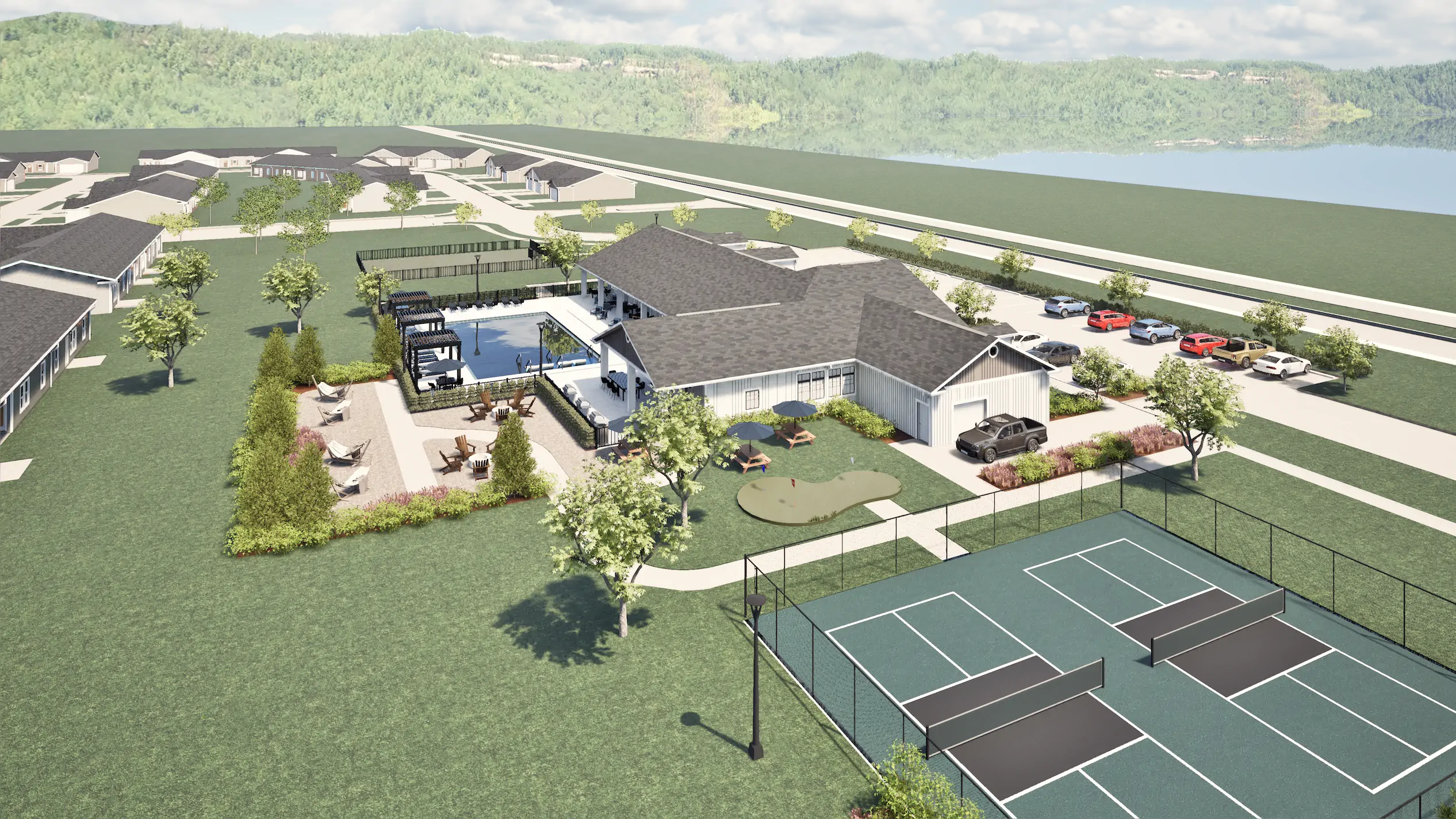 Exterior view of Teal Ridge Village homes