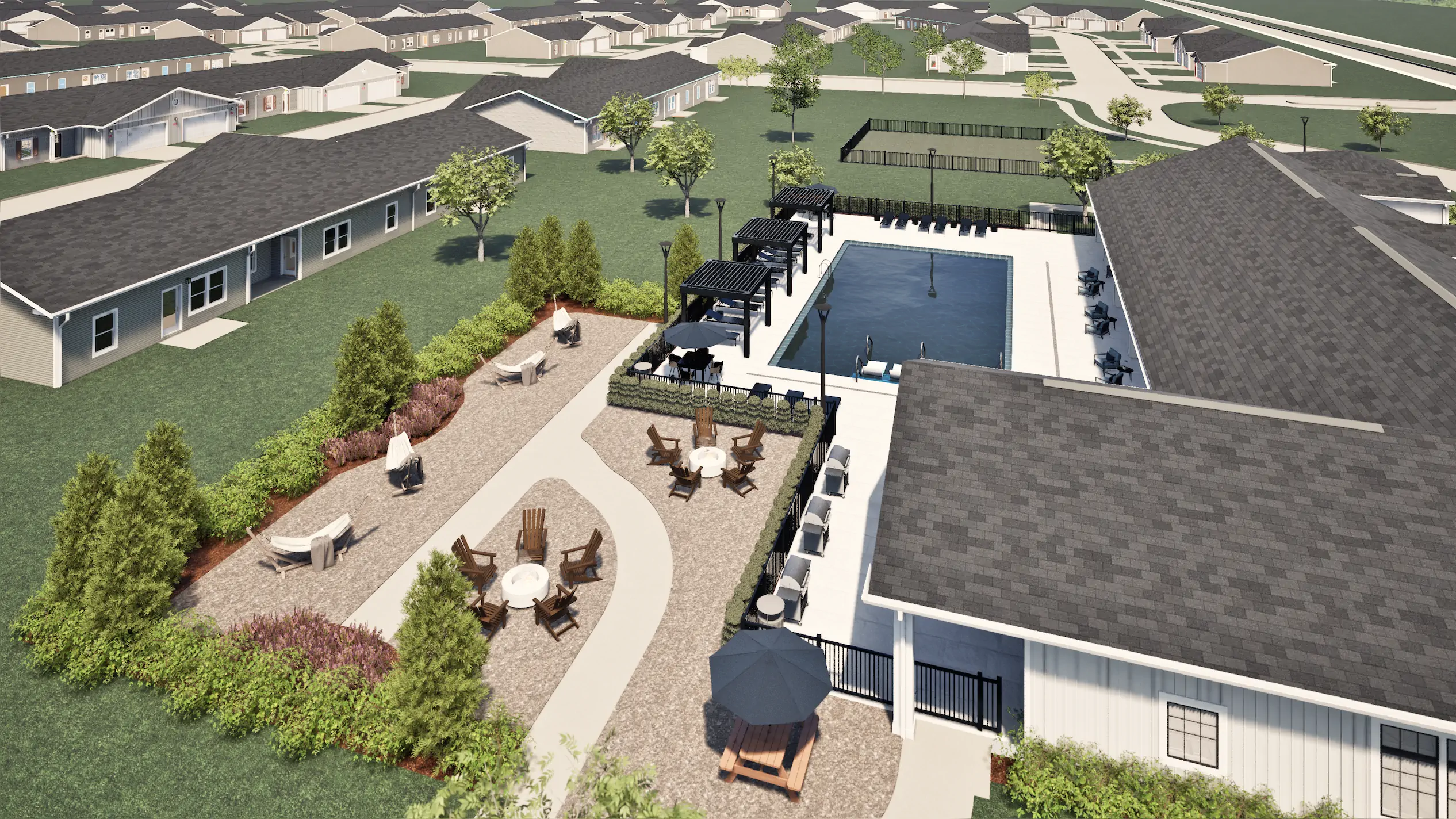 Exterior view of Teal Ridge Village homes