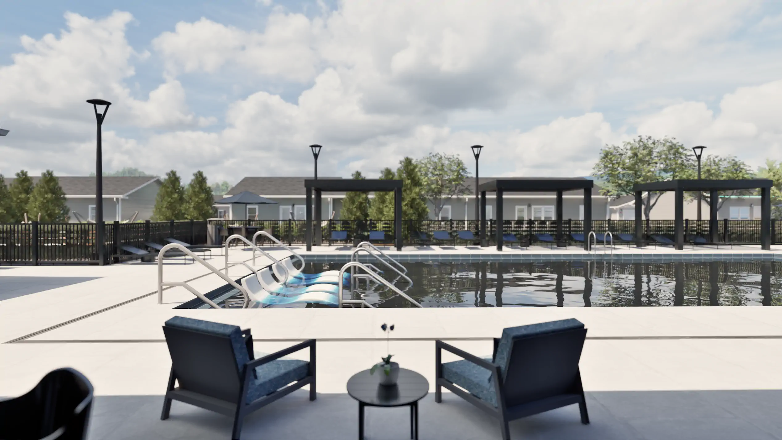 Exterior view of Teal Ridge Village homes