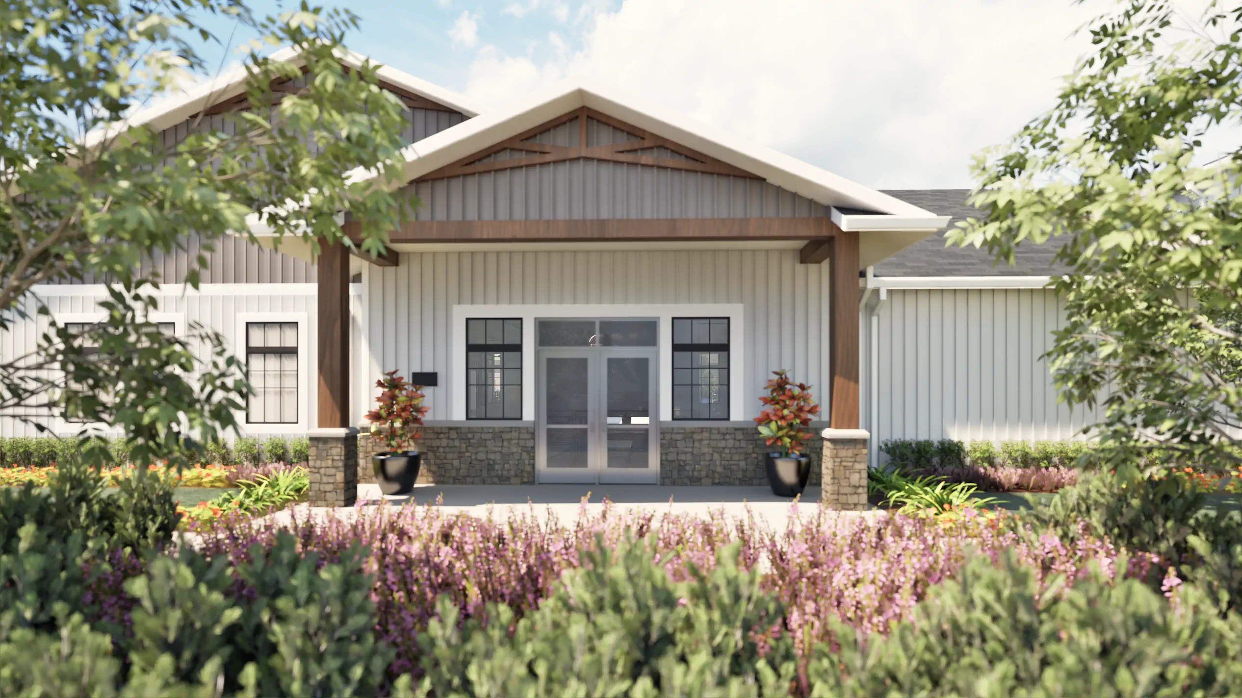 Exterior view of Teal Ridge Village homes