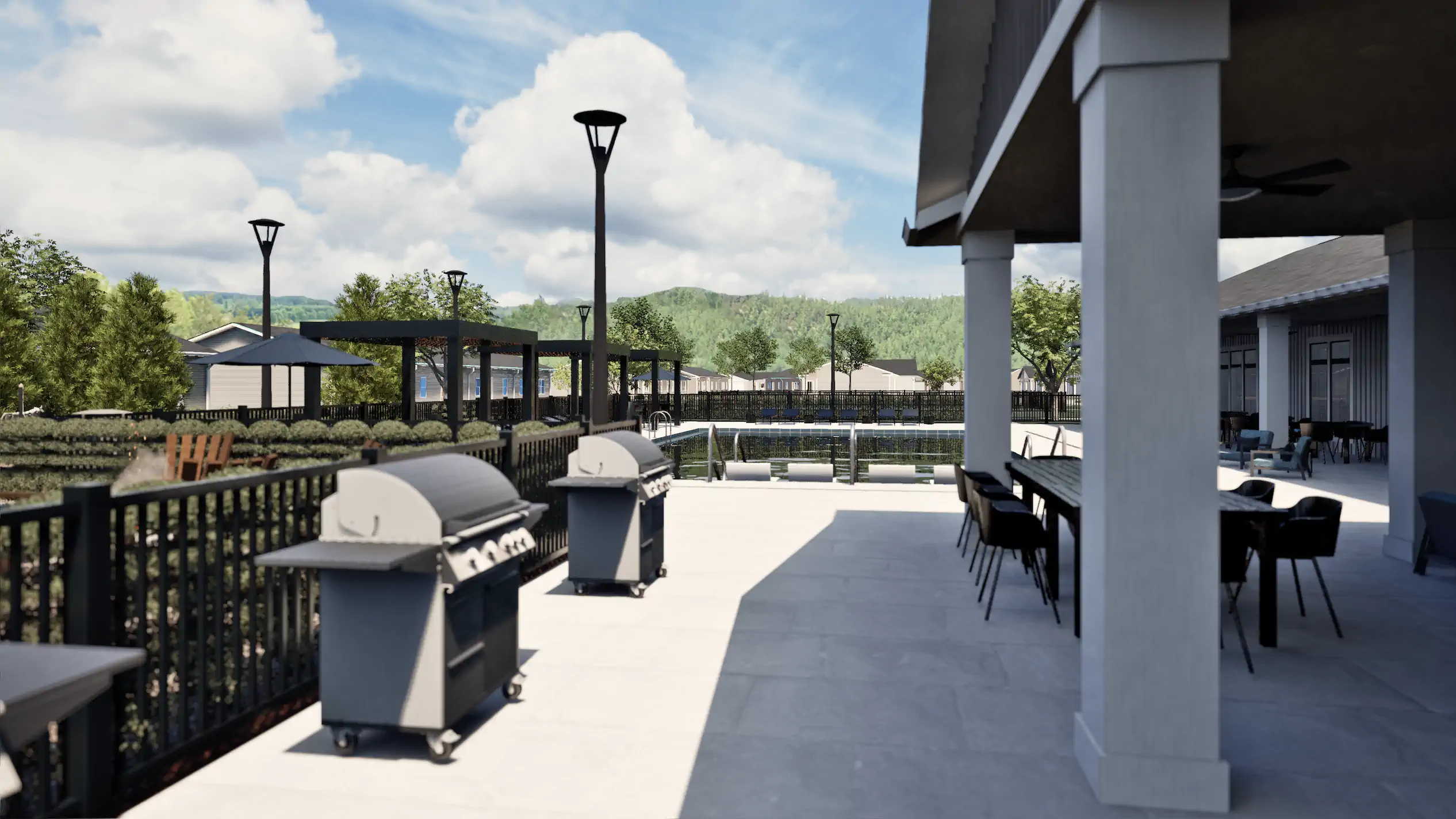 Exterior view of Teal Ridge Village homes