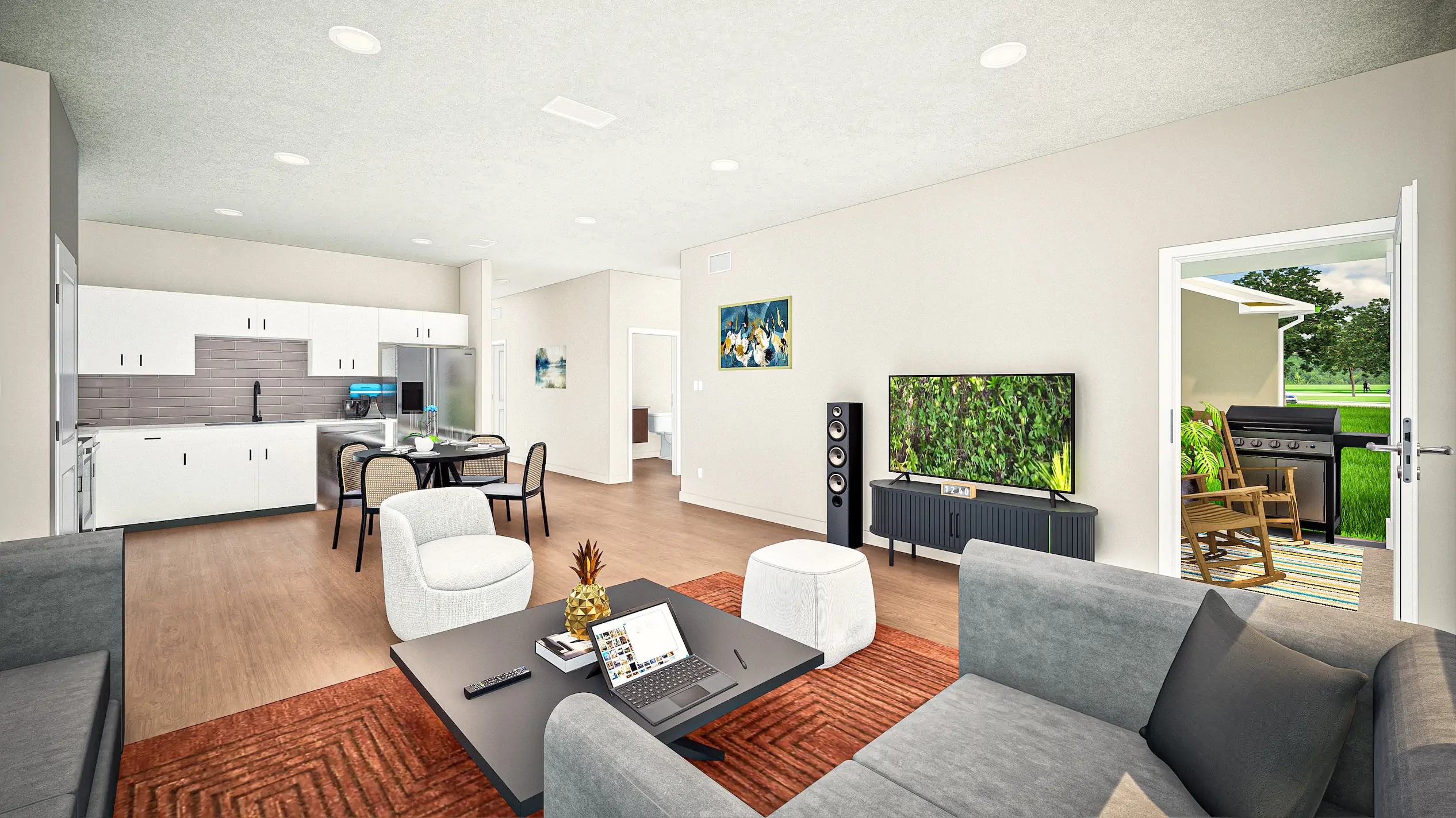Unit amenities at Lock Pointe Village featuring modern kitchen, spacious living areas, and premium finishes